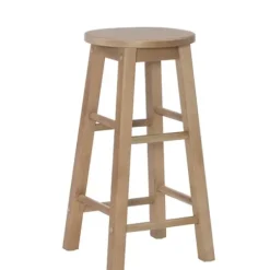 Bar Stools & Counter Height Stools-Kirkland's Home Rustic Wood Pub Classic Backless Counter Stool Brown