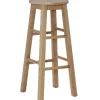 Bar Stools & Counter Height Stools-Kirkland's Home Rustic Wood Pub Classic Backless Bar Stool Tan