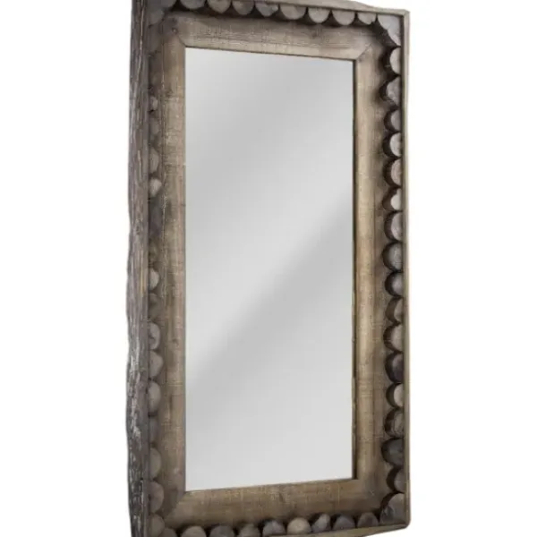 Decorative Mirrors-Kirkland's Home Rustic Wood Scalloped Edge Wall Mirror