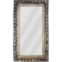 Decorative Mirrors-Kirkland's Home Rustic Wood Scalloped Edge Wall Mirror