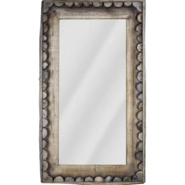 Decorative Mirrors-Kirkland's Home Rustic Wood Scalloped Edge Wall Mirror