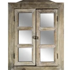 Decorative Mirrors-Kirkland's Home Rustic Wooden Dual Window Shutter Wall Mirror