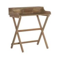 Office Furniture-Kirkland's Home Rustic Wooden Folding Desk Brown