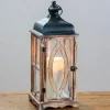 Lanterns-Kirkland's Home Rustic Wooden Lantern, 20 In. Brown/Black