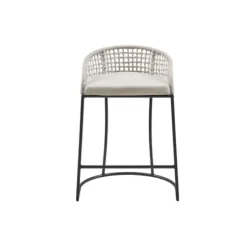 Bar Stools & Counter Height Stools-Kirkland's Home Rustic Woven Rope Back Counter Stool White