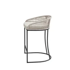 Bar Stools & Counter Height Stools-Kirkland's Home Rustic Woven Rope Back Counter Stool White