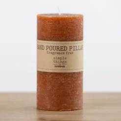 Candles-Kirkland's Home Rusty Unscented Pillar Candle, 3X6 In. Orange