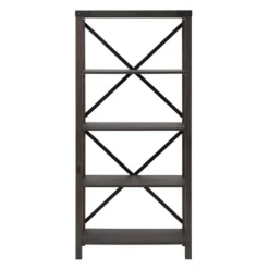 Bookshelves-Kirkland's Home Sable Wood X-Frame Classic Bookcase