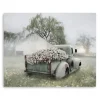 Canvas Art-Kirkland's Home Sage Flower Truck Canvas Art Print, 30X24 In. Green/White