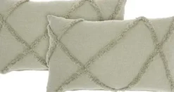 Pillows-Kirkland's Home Sage Tufted Diamond Lumbar Pillows, Set Of 2 Green
