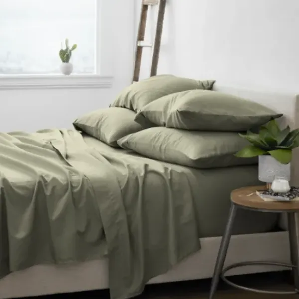 Bed Sheets-Kirkland's Home Sage Ultra Soft 6-Pc. King Sheet Set Green