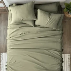 Bed Sheets-Kirkland's Home Sage Ultra Soft 6-Pc. King Sheet Set Green