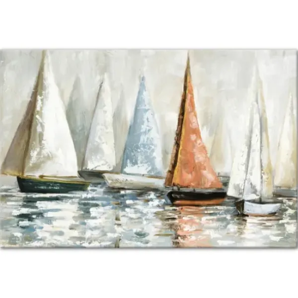 Canvas Art-Kirkland's Home Sailboat Dreams Canvas Art Print Ivory/Orange/Blue