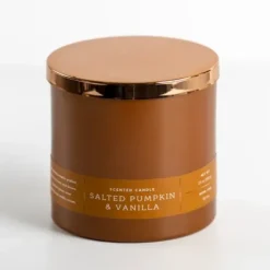 Candles-Kirkland's Home Salted Pumpkin And Vanilla Triple Wick Jar Candle Orange