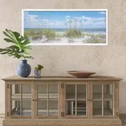 Framed Art-Kirkland's Home Sand Dunes Framed Art Print Blue/White/Green