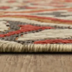 Outdoor Rugs-Kirkland's Home Sand Embellished Scroll Indoor/Outdoor Rug, 6X9 Tan/White