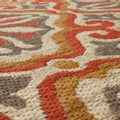 Outdoor Rugs-Kirkland's Home Sand Embellished Scroll Indoor/Outdoor Rug, 6X9 Tan/White