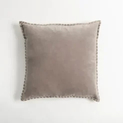 Pillows-Kirkland's Home Sand Velvet Riviera Throw Pillow Gray