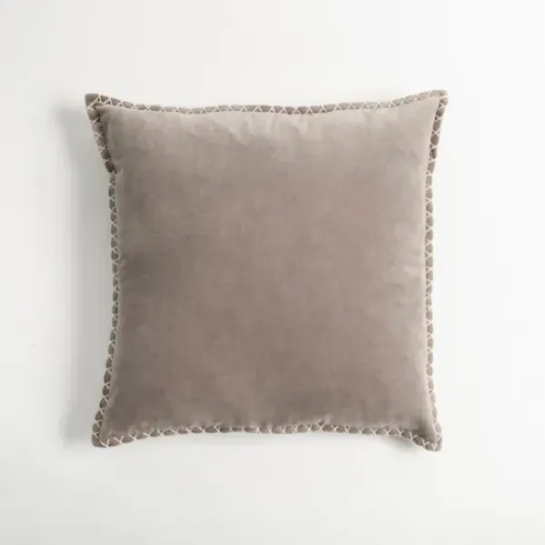 Pillows-Kirkland's Home Sand Velvet Riviera Throw Pillow Gray