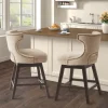 Bar Stools & Counter Height Stools-Kirkland's Home Sandy Beige Curve Back Swivel Counter Stool Tan