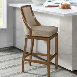 Bar Stools & Counter Height Stools-Kirkland's Home Sandy Beige Swivel Square Bar Stool Tan