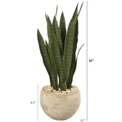 Trees & Topiaries-Kirkland's Home Sanserviera River Rock Plant In Sand Planter