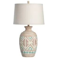 Table Lamps-Kirkland's Home Santa Fe Carved Motif Table Lamp Tan