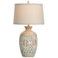 Table Lamps-Kirkland's Home Santa Fe Carved Motif Table Lamp Tan