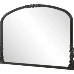 Decorative Mirrors-Kirkland's Home Satin Baroque Arched Wall Mirror Black