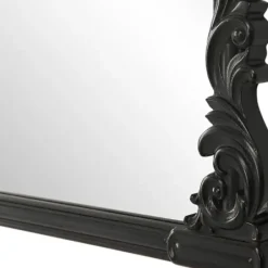 Decorative Mirrors-Kirkland's Home Satin Baroque Arched Wall Mirror Black