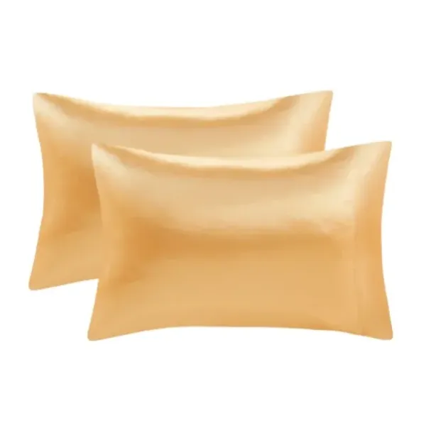 Bed Sheets-Kirkland's Home Satin King 2-Pc. Pillow Case Set Gold