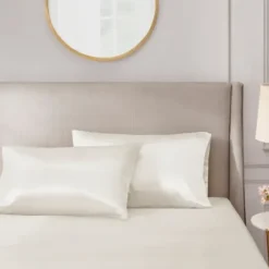 Bed Sheets-Kirkland's Home Satin King 2-Pc. Pillow Case Set Ivory