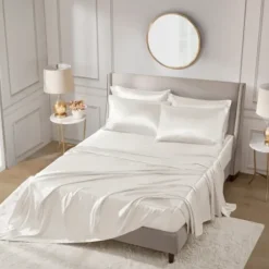 Bed Sheets-Kirkland's Home Satin 6-Pc. King Sheet Set Ivory