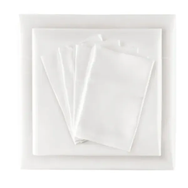 Bed Sheets-Kirkland's Home Satin 6-Pc. Queen Sheet Set White