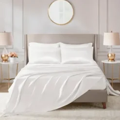 Bed Sheets-Kirkland's Home Satin 6-Pc. Queen Sheet Set White