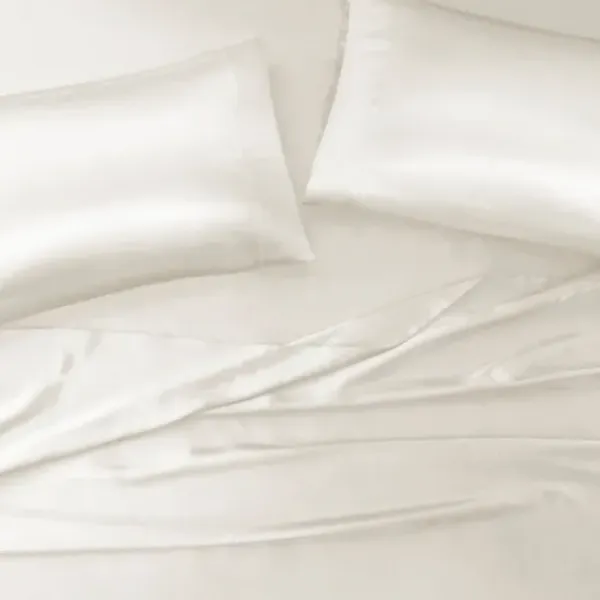 Bed Sheets-Kirkland's Home Satin 6-Pc. Queen Sheet Set Ivory