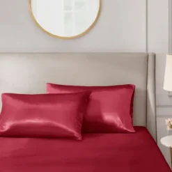 Bed Sheets-Kirkland's Home Satin Standard 2-Pc. Pillow Case Set Red