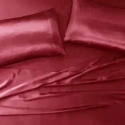 Bed Sheets-Kirkland's Home Satin Standard 2-Pc. Pillow Case Set Red