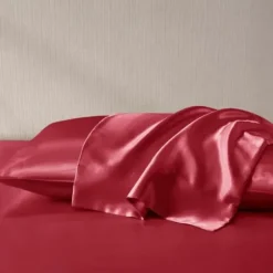 Bed Sheets-Kirkland's Home Satin Standard 2-Pc. Pillow Case Set Red