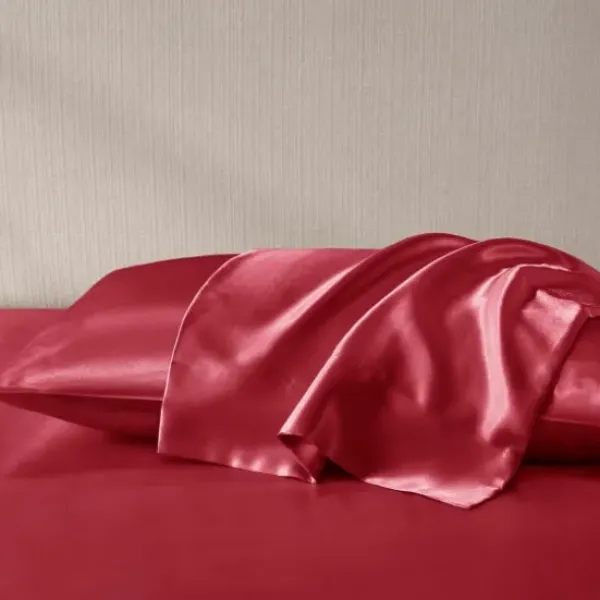 Bed Sheets-Kirkland's Home Satin Standard 2-Pc. Pillow Case Set Red