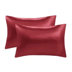 Bed Sheets-Kirkland's Home Satin Standard 2-Pc. Pillow Case Set Red