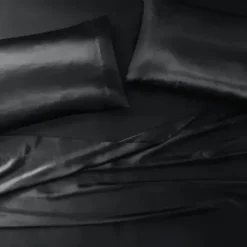 Bed Sheets-Kirkland's Home Satin Standard 2-Pc. Pillow Case Set Black