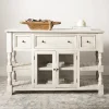 Entryway Furniture-Kirkland's Home Savannah Cream Distressed Cabinet Ivory