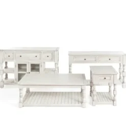 Entryway Furniture-Kirkland's Home Savannah Cream Distressed Cabinet Ivory