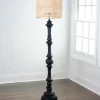 Floor Lamps-Kirkland's Home Savannah Floor Lamp With Cane Shade Black