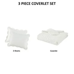 Quilts-Kirkland's Home Scalloped Crinkle 3-Pc. Cali King Quilt Set Ivory