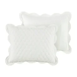 Quilts-Kirkland's Home Scalloped Crinkle 3-Pc. Full/Queen Quilt Set Ivory