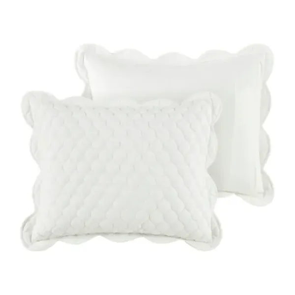 Quilts-Kirkland's Home Scalloped Crinkle 3-Pc. Full/Queen Quilt Set Ivory
