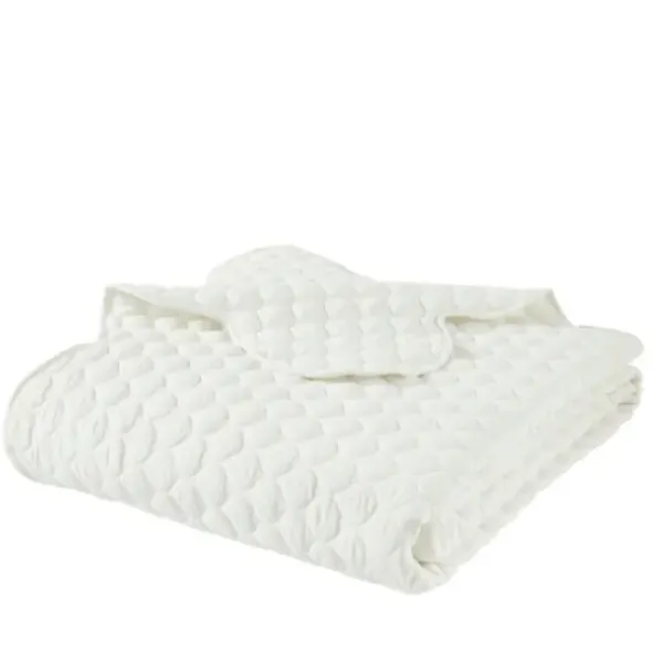 Quilts-Kirkland's Home Scalloped Crinkle 3-Pc. Full/Queen Quilt Set Ivory