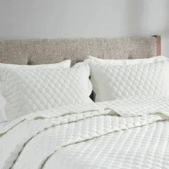 Quilts-Kirkland's Home Scalloped Crinkle 3-Pc. Full/Queen Quilt Set Ivory